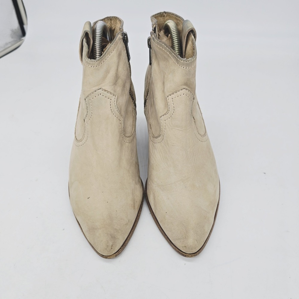 Frye Reina Ankle Boots Women's Size 7.5 M Side Zip Cone Heel Leather Western - Picture 2 of 8